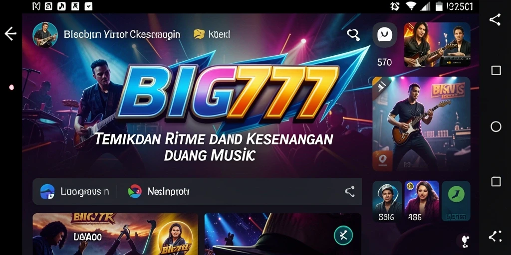 Tampilan menarik dari gameplay BIG777 yang penuh warna dan musik.