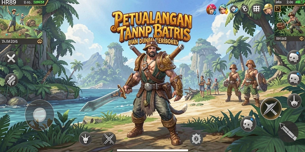 Screenshot menampilkan gameplay mendebarkan dalam dunia luas.