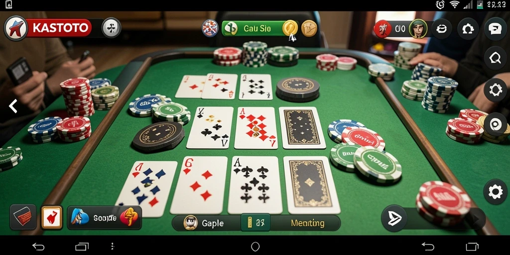 Tampilan gameplay seru di KASTOTO dengan teman-teman.