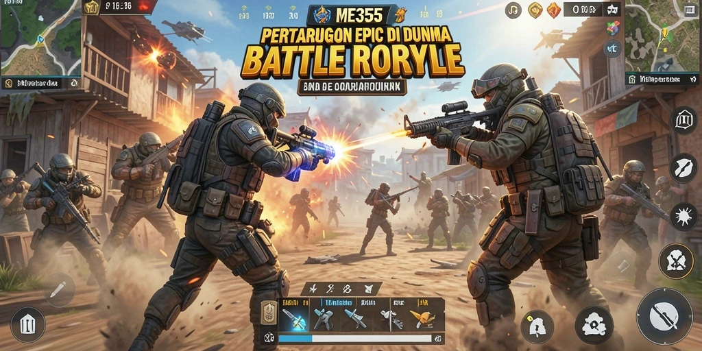 Tampilan seru gameplay Battle Royale di ME355 saat pertempuran berlangsung.