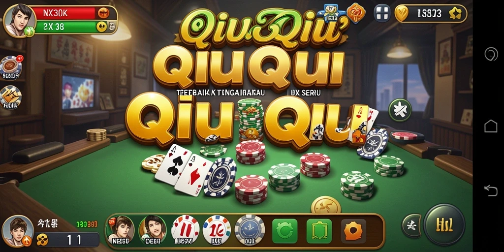 Screenshot gameplay NX303 menampilkan suasana permainan QiuQiu yang seru.