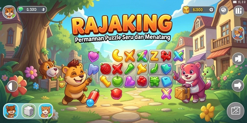Tampilan gameplay RAJAKING dengan tantangan Puzzle yang menarik.