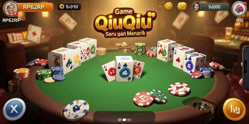 Screenshot gameplay yang menunjukkan keseruan bermain QiuQiu di RP62RP.